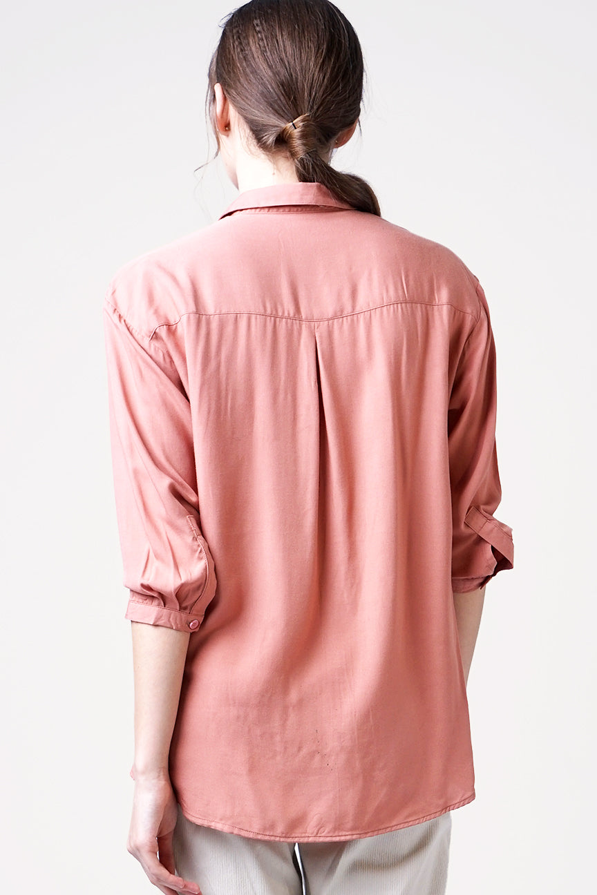Kemeja Lengan Panjang Devira Pink