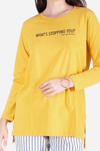 T-Shirt Lengan Panjang Eabha Mustard