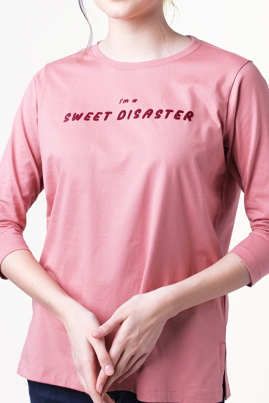 T-Shirt Lengan Panjang Elisheva Pink