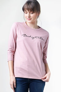 T-Shirt Lengan Panjang Mysie Dusty Pink