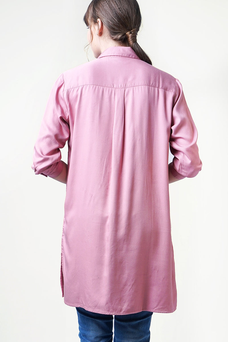Dress Lengan Panjang Olivski Dusty Pink