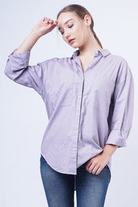 Kemeja Lengan Panjang Tasha Lilac