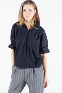 Kemeja Lengan Panjang Charcoal Black