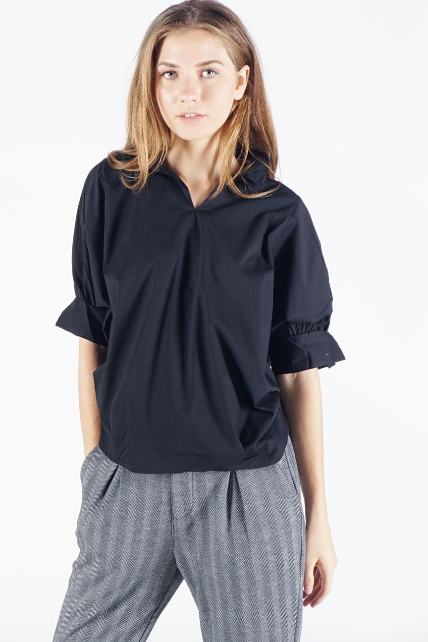 Kemeja Lengan Panjang Charcoal Black