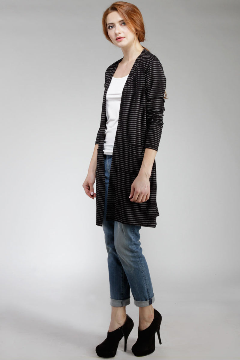 Cardigan Lengan Panjang Meadow Black Offwhite