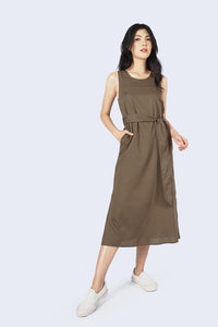 Dress Tanpa Lengan Sloaney Olive