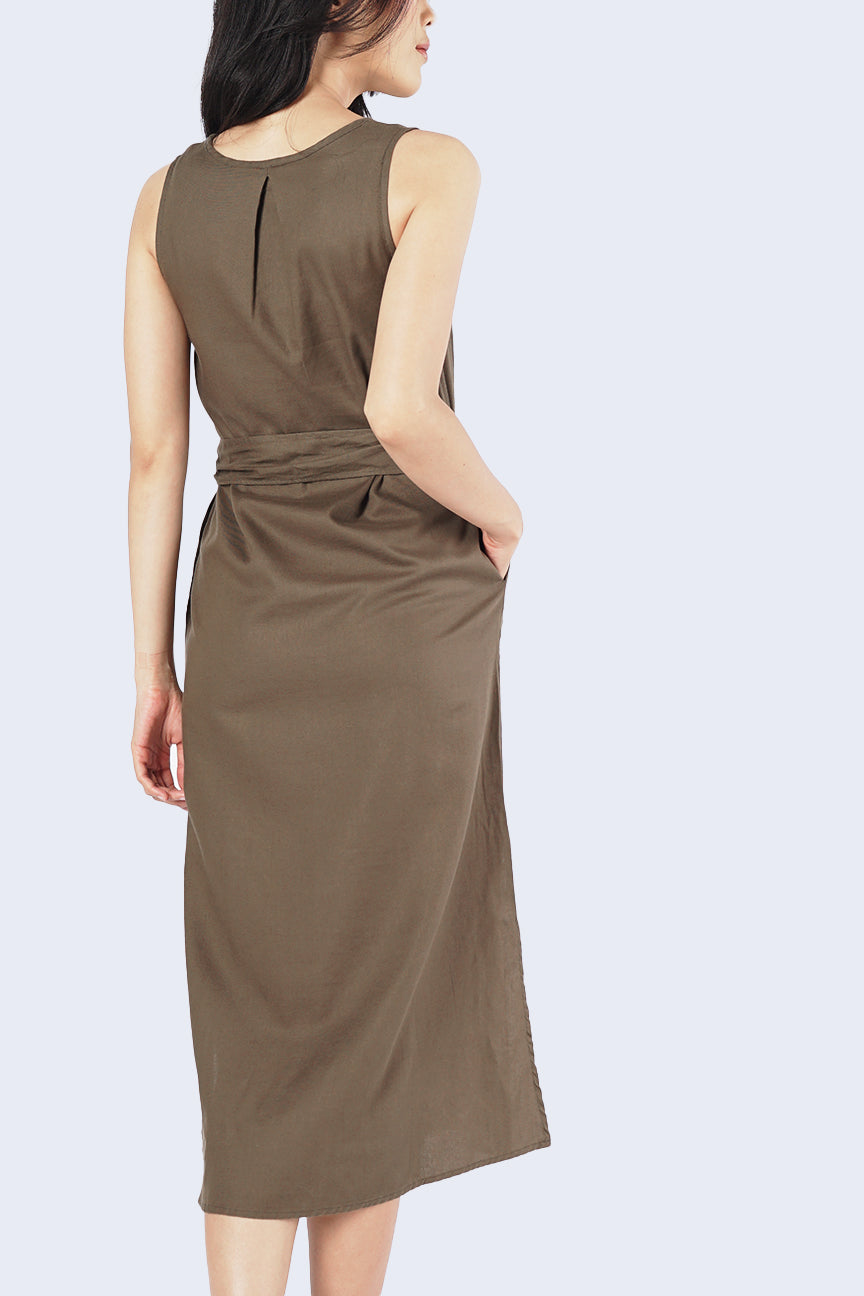 Dress Tanpa Lengan Sloaney Olive BODYTALK Dress Tanpa Lengan Sloaney Olive BODYTALK