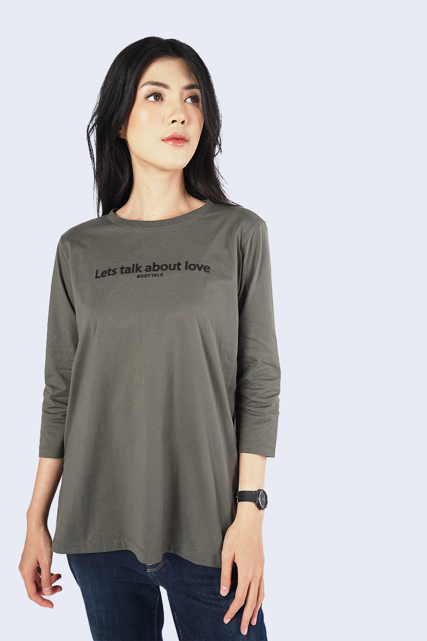 T-Shirt Lengan Panjang Edna Olive