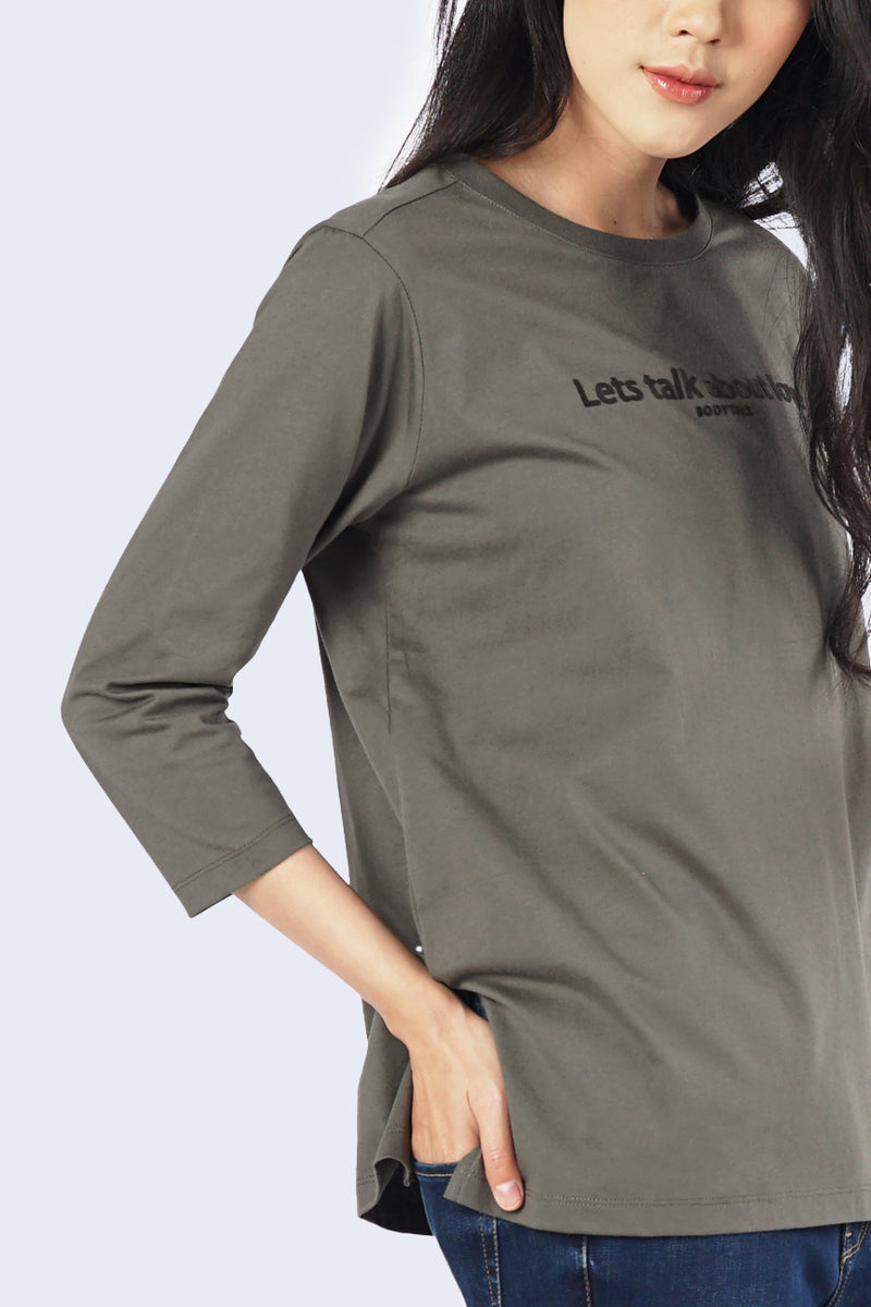 T-Shirt Lengan Panjang Edna Olive