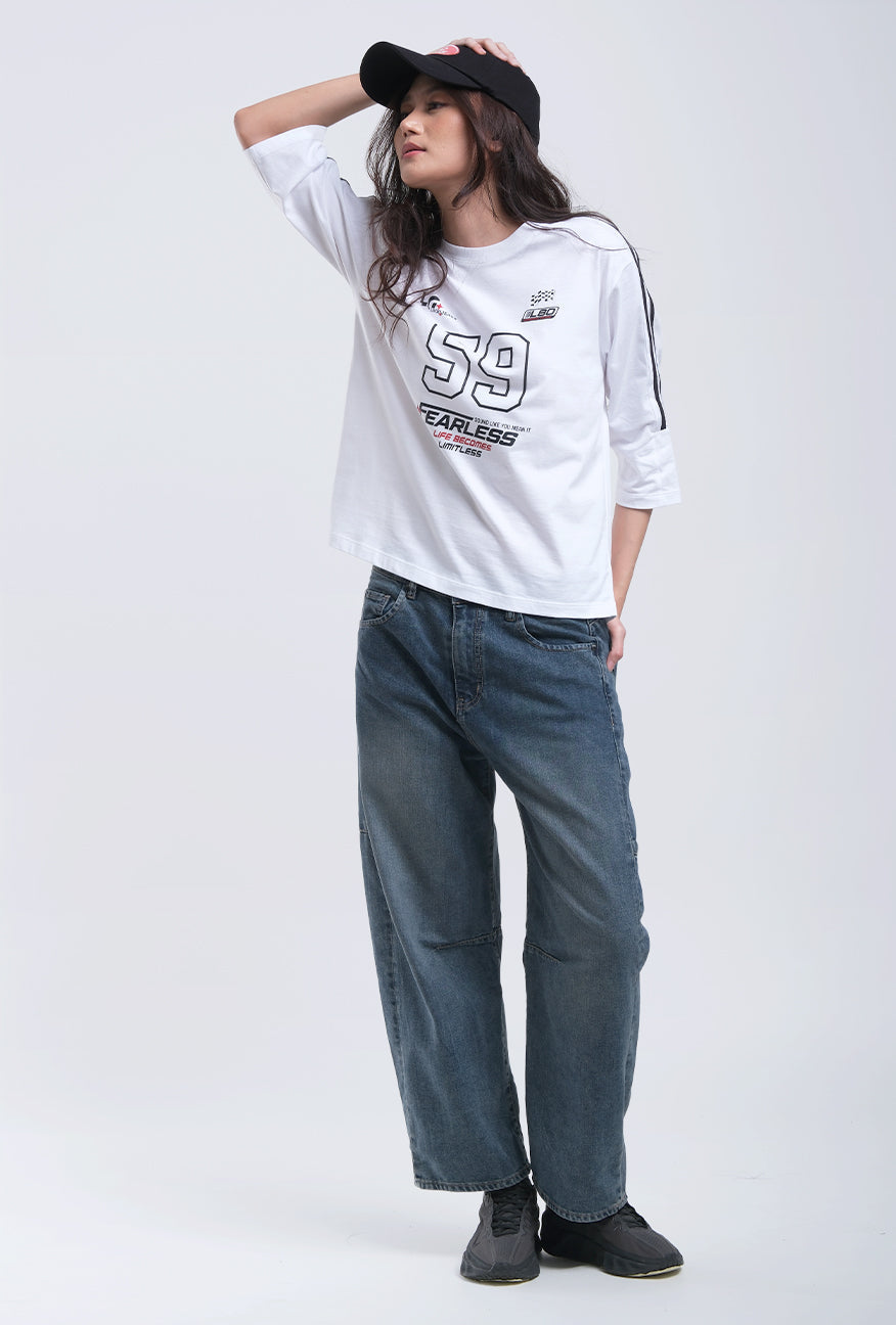 T-Shirt Lengan Pendek Michi White