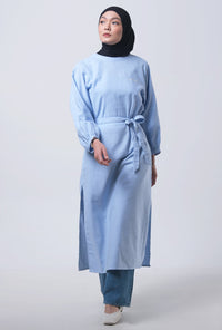 Dress Lengan Panjang Flisya Light Blue