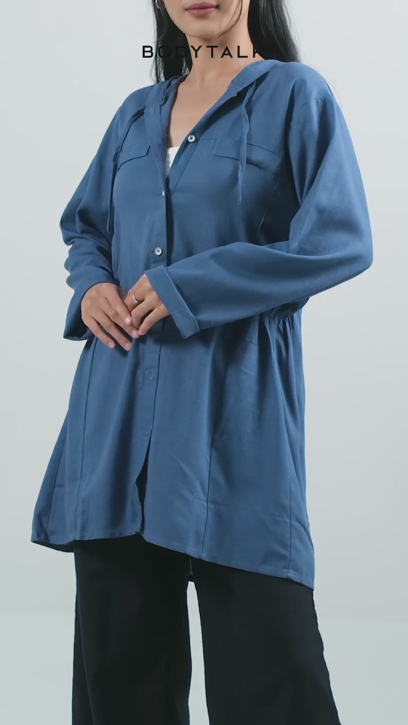 Kemeja Lengan Panjang Quirina Blue