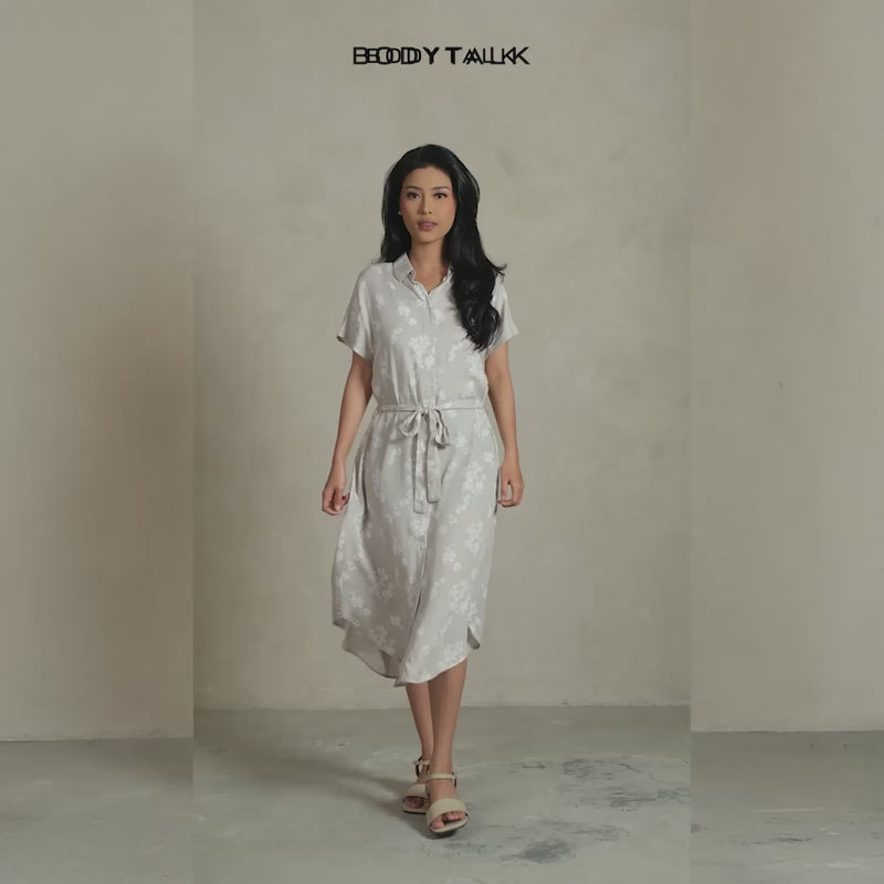Dress Lengan Pendek Floretta Light Grey