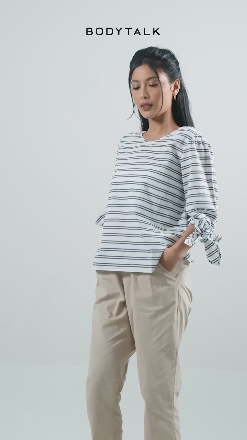 Kemeja Lengan Panjang Delilah White Black