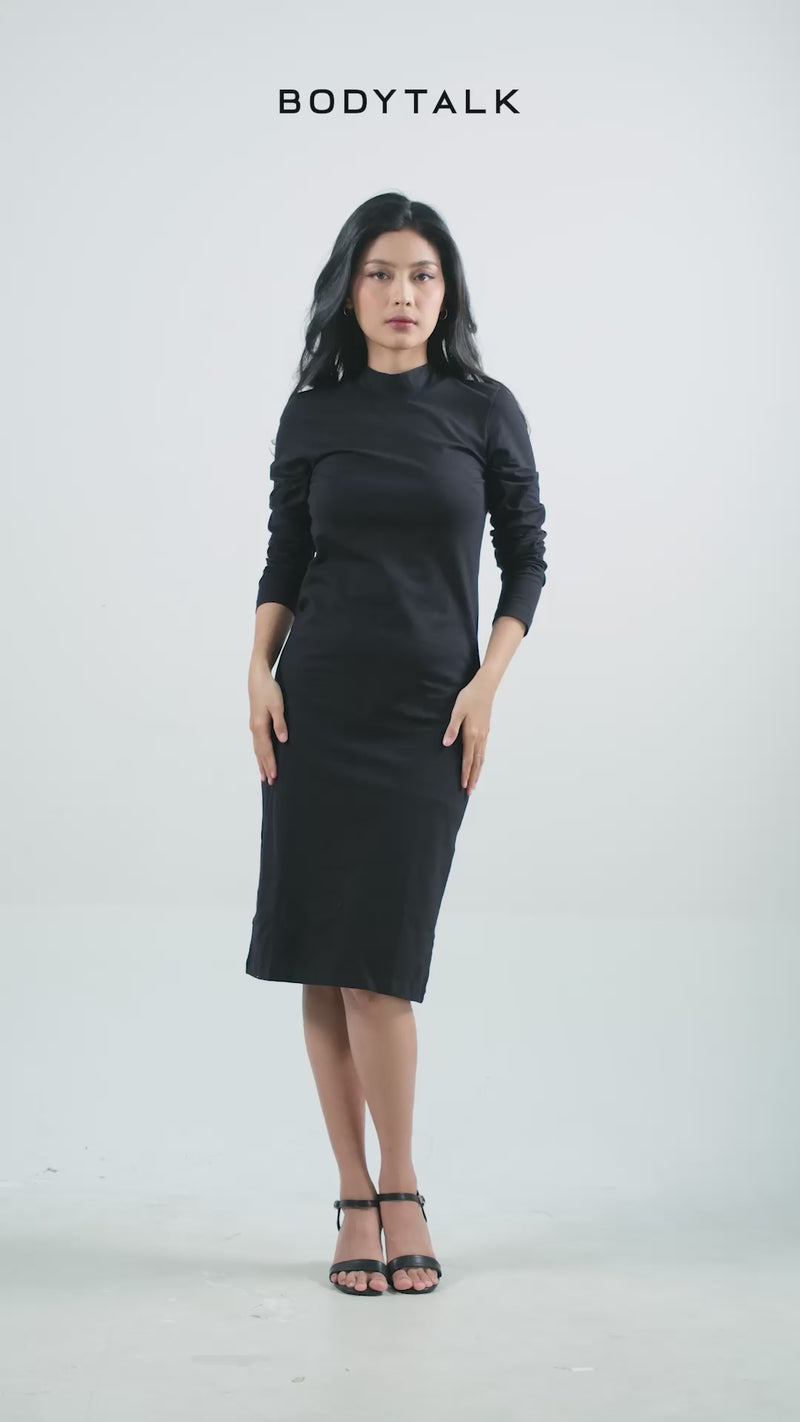 Dress Lengan Panjang Vienary Black