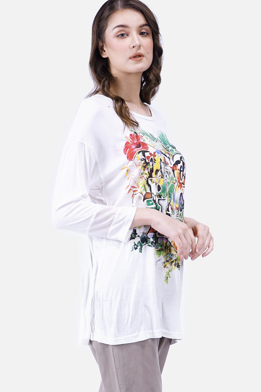 T-Shirt Lengan Panjang Typotropical Offwhite