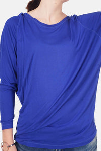 T-Shirt Lengan Panjang Simply Bat Blue