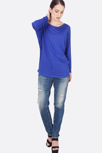 T-Shirt Lengan Panjang Simply Bat Blue