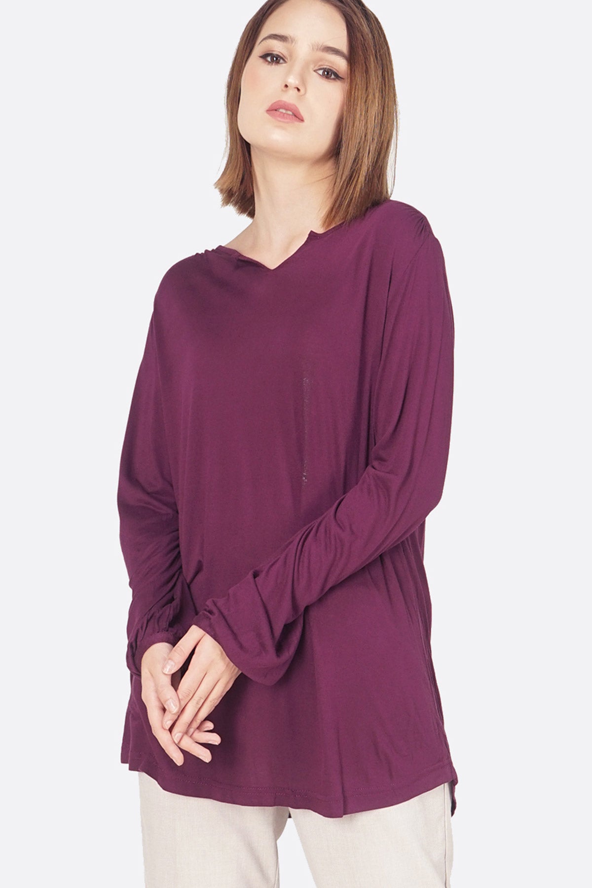 T-Shirt Lengan Panjang Fussion Purple