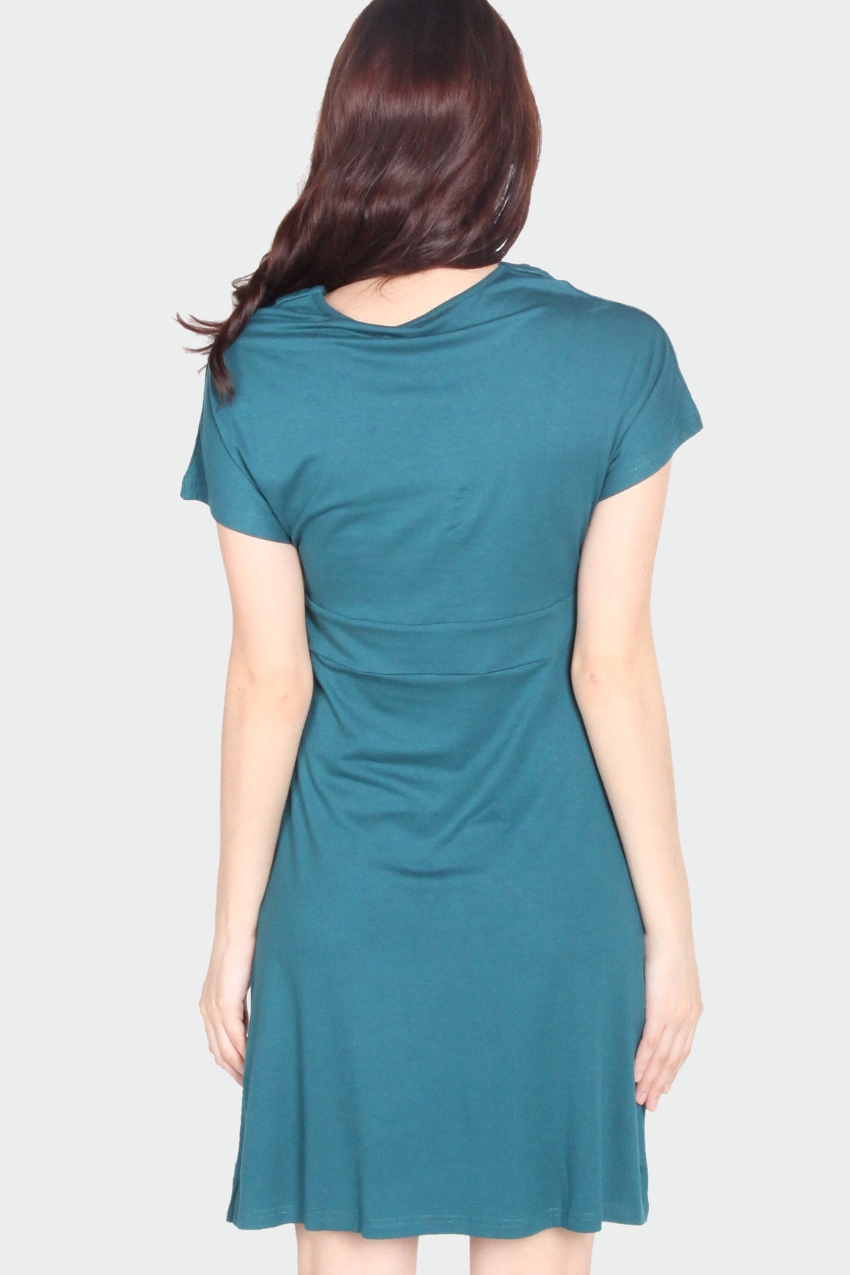 T-Shirt Lengan Pendek Pintuck Dress Viscose 30'S Spandex Green