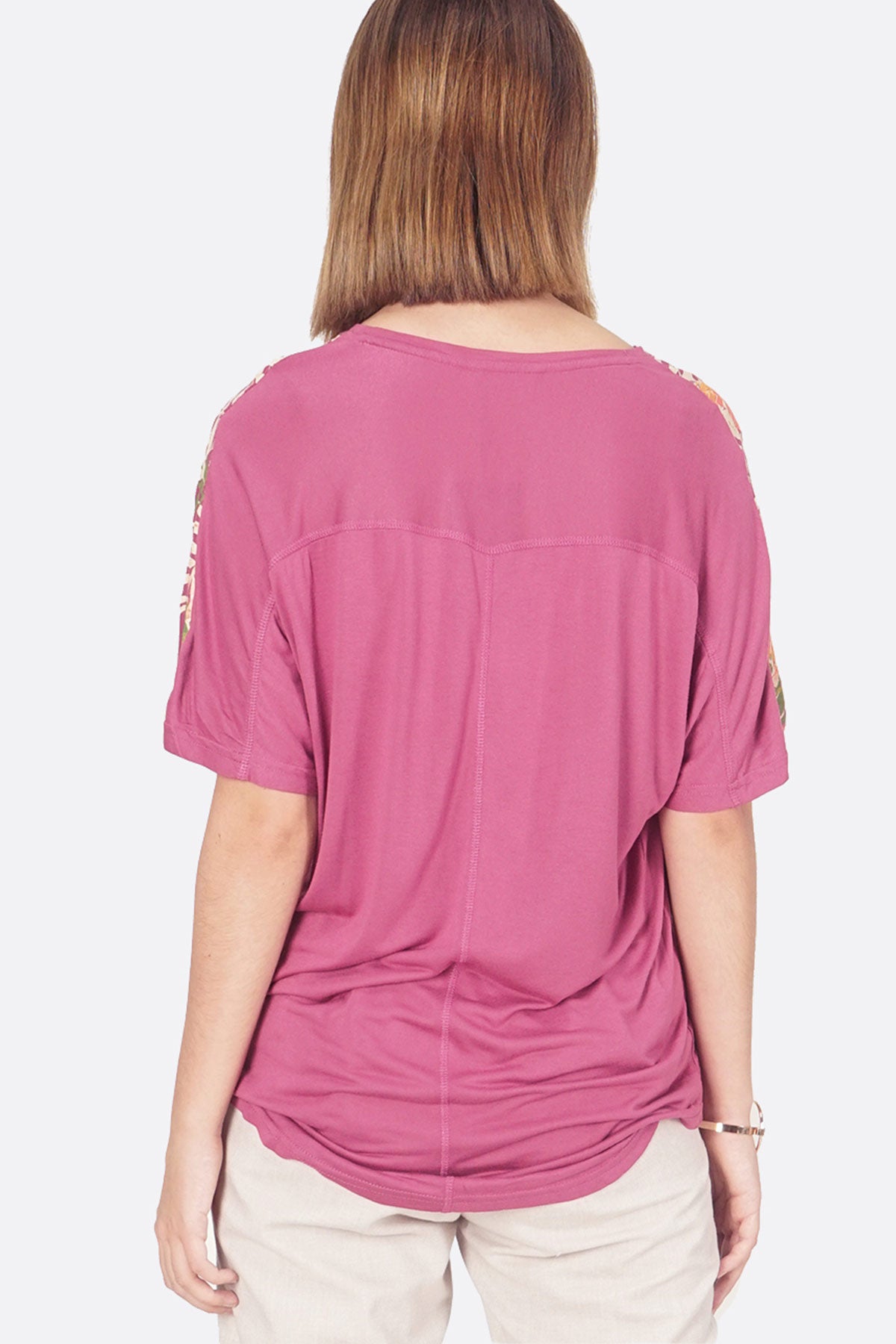 T-Shirt Lengan Pendek Dusty Wine Pink