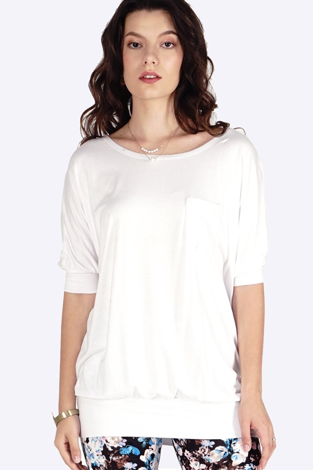 T-Shirt Lengan Pendek Bodyfit Rayon Shoulderness White