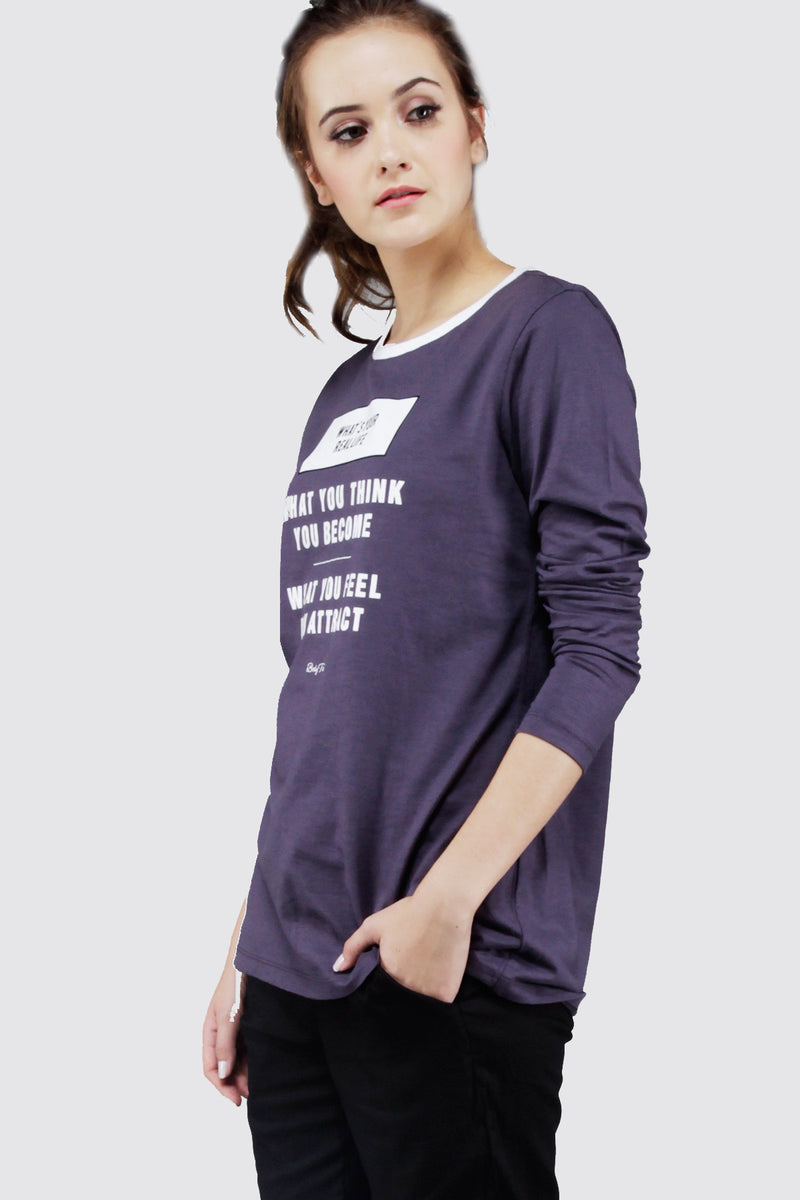 T-Shirt Lengan Panjang Lavida Dark Purple