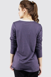 T-Shirt Lengan Panjang Lavida Dark Purple