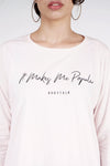 T-Shirt Lengan Panjang Popula Light Pink