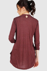 T-Shirt Lengan Panjang Rosa Leigh Maroon