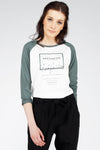 T-Shirt Lengan Panjang Aesthetic Green Offwhite