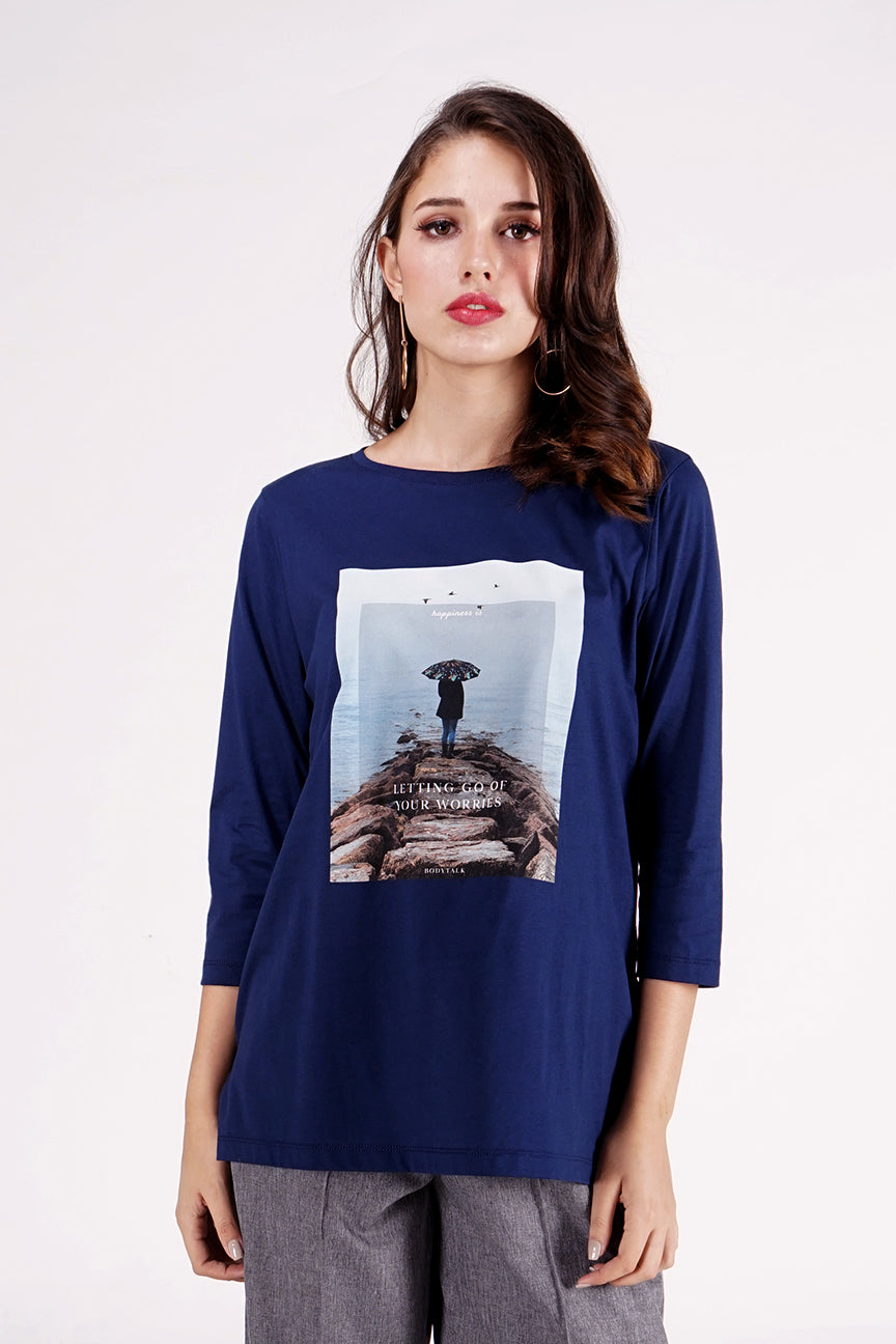 T-Shirt Lengan Panjang Orca Navy